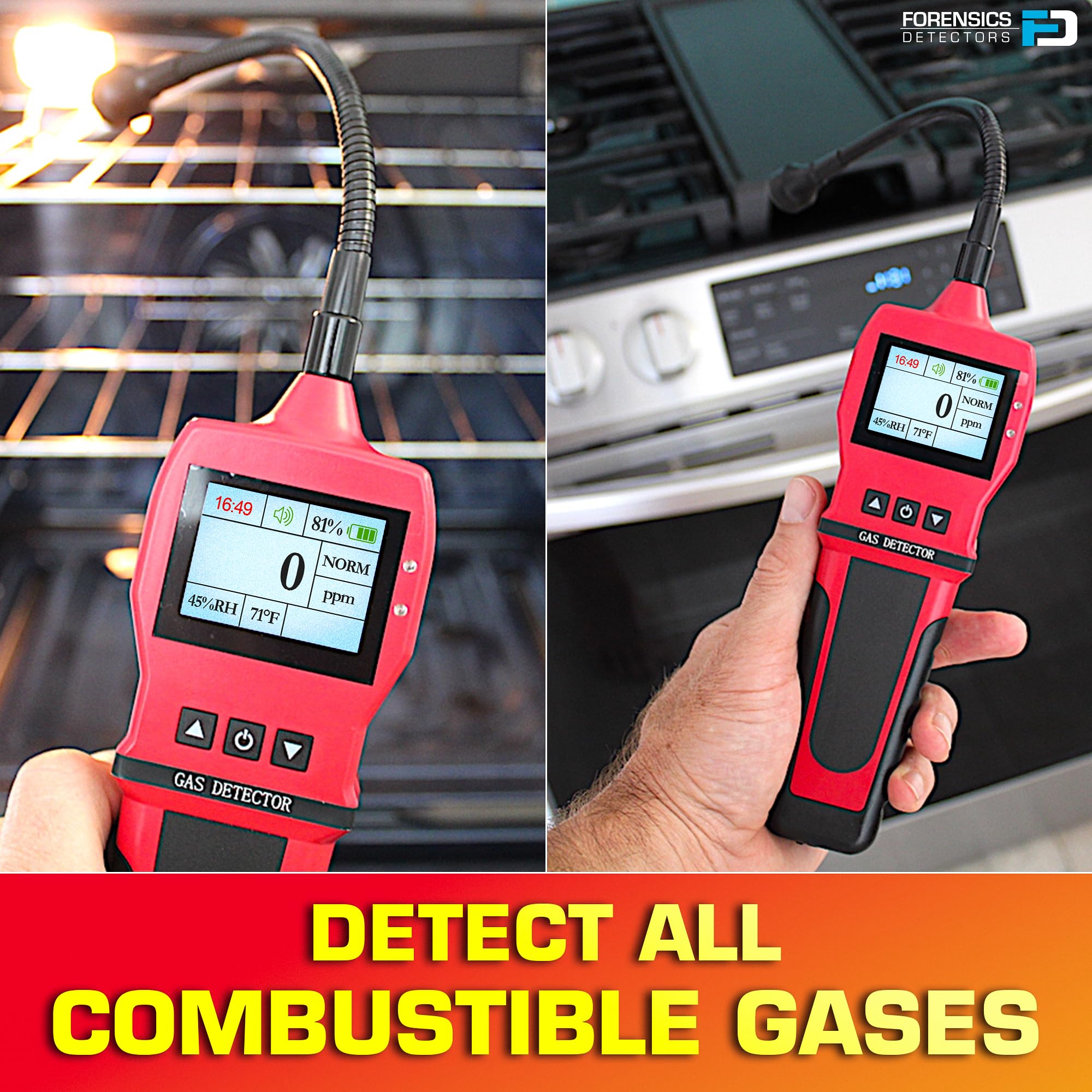 FORENSICS DETECTORS FD gas leak detector one-second sensor for rapid alerts.