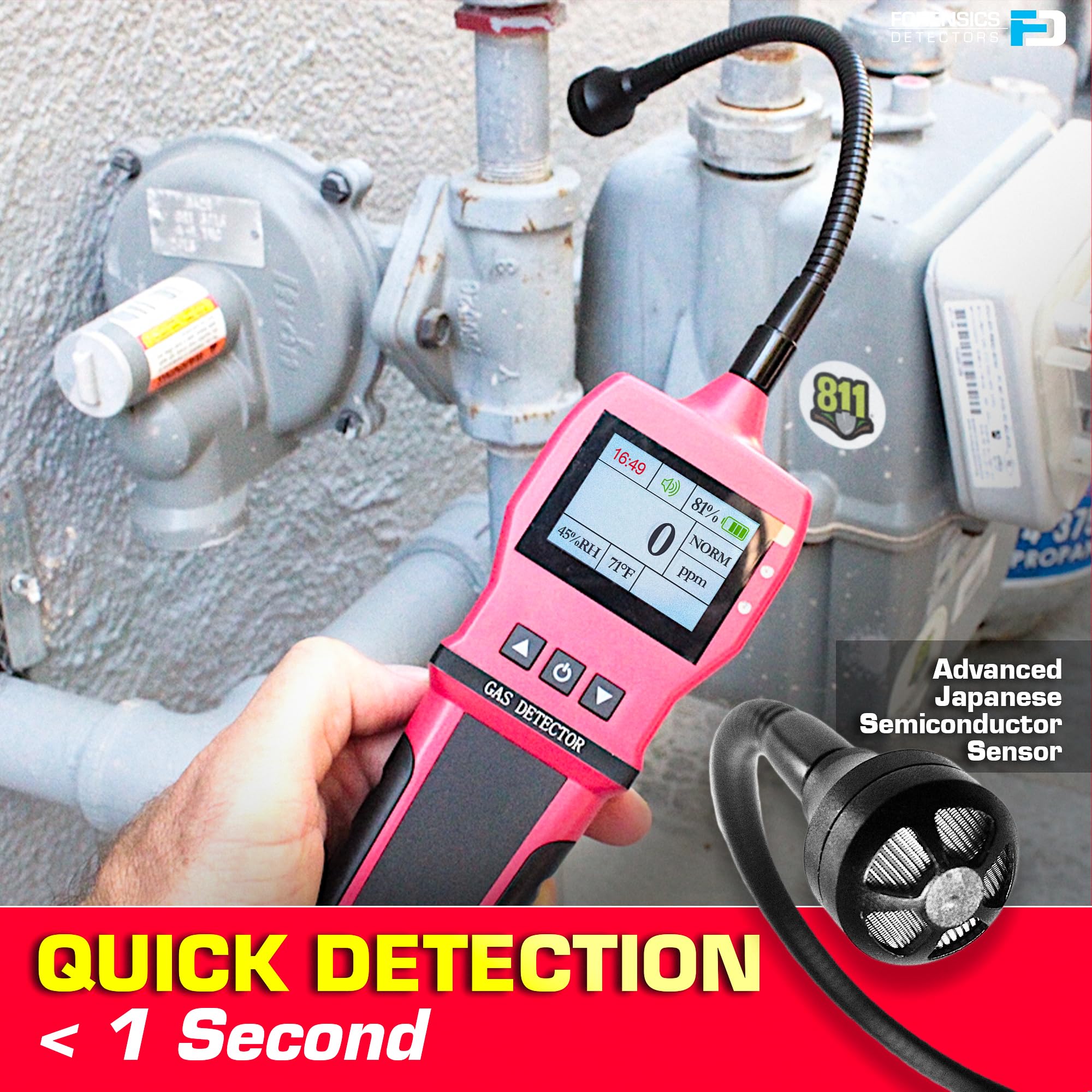 FORENSICS DETECTORS FD rugged ABS housing withstands tough job sites.
