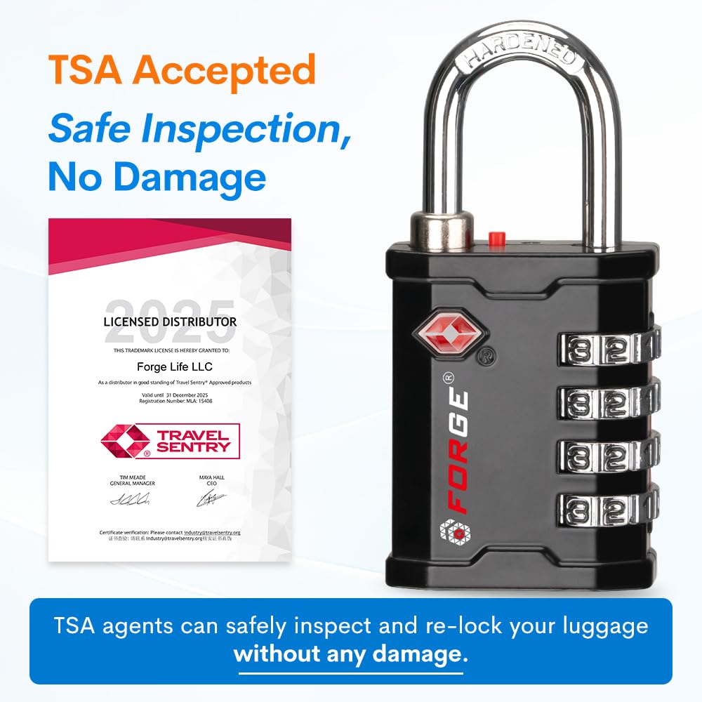 Forge hardened steel shackle padlock resists cutting and tampering.