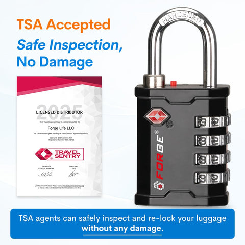 Forge hardened steel shackle padlock resists cutting and tampering.