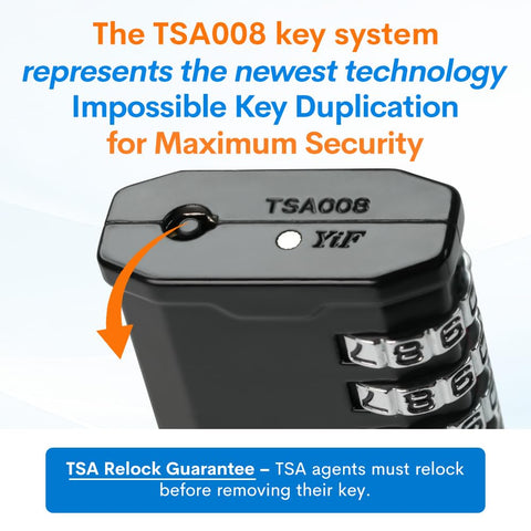 Forge TSA008 key-system padlock ensures transparent security during screening.