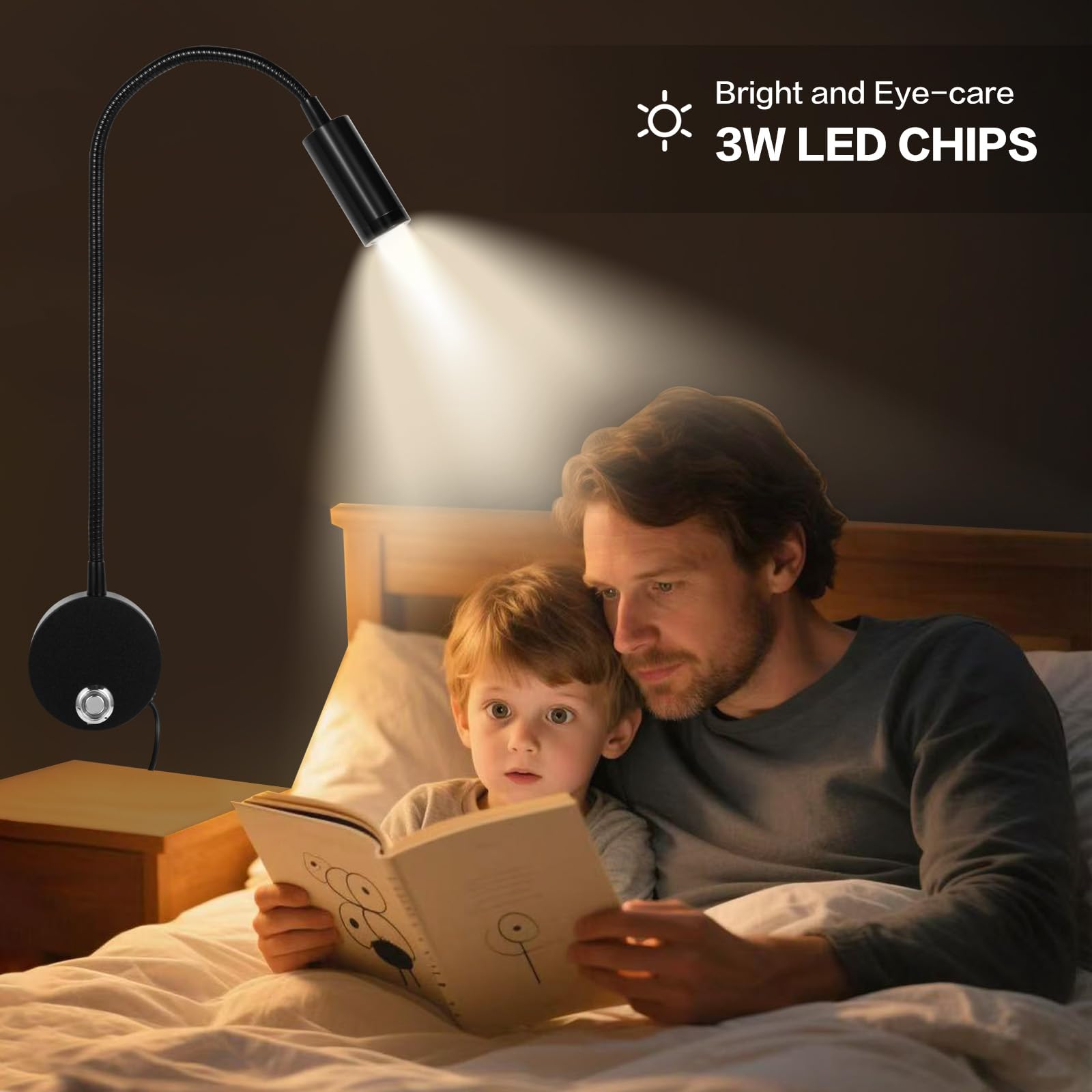 FORHIZHOM touch-control reading light offers quick color changes for different tasks