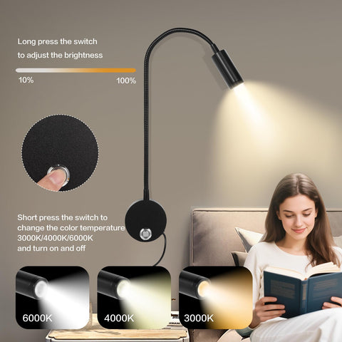FORHIZHOM wall-mounted reading light delivers discreet bedside lighting for late-night reading