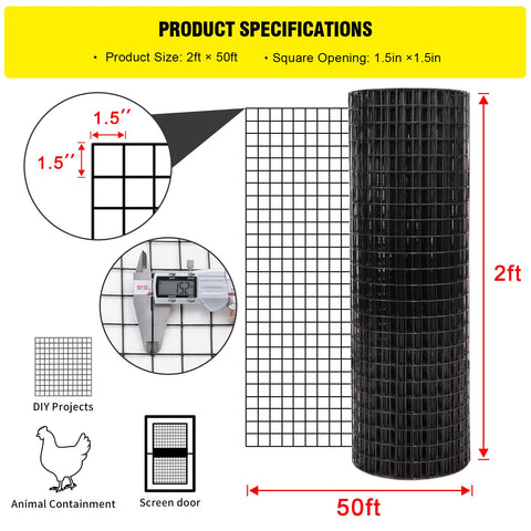 Forimo 16-gauge steel mesh with 1.5-inch squares, easy to cut.