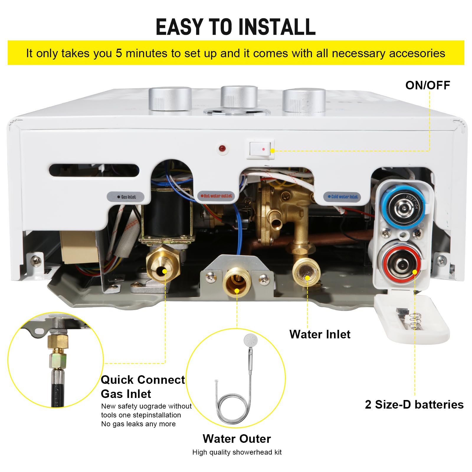 CSA-approved regulator on Forimo water heater ensuring safety compliance.