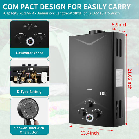 Forimo tankless water heater with digital display for easy control on the go.