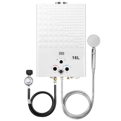 Forimo tankless heater exterior view highlighting outdoor portability.