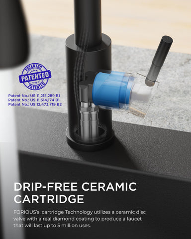 FORIOUS 18-inch retractable hose for flexible reach across the sink