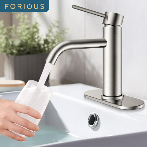 FORIOUS 24-inch braided supply hose provides durable, standard 3/8 inch connection.