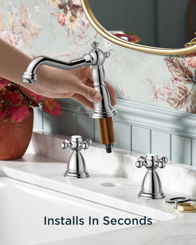 FORIOUS antique-inspired styling suits farmhouse and RV baths.