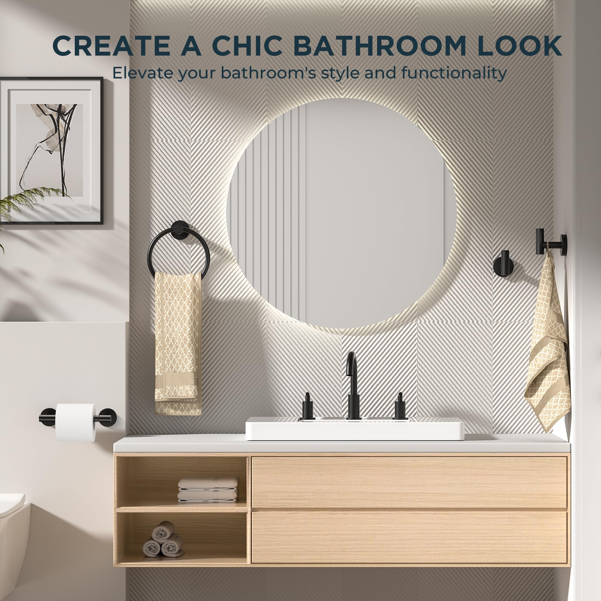 FORIOUS matte black hardware maintains a sleek, durable look over time.