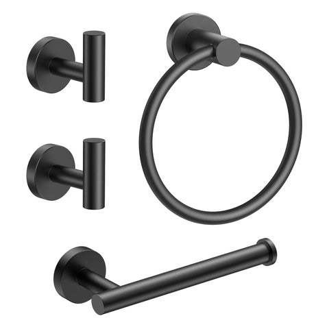 FORIOUS bathroom set in matte black with wall-mounted design, saves counter space.