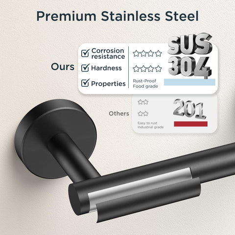 FORIOUS wall-mounted hardware with matte black finish adds modern elegance.