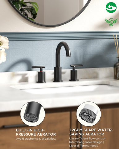 FORIOUS matte black faucet with 360-degree swivel for flexible use