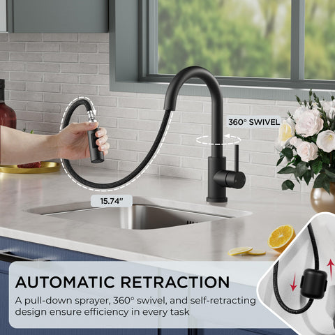 FORIOUS matte black finish resists fingerprints and water spots for easy maintenance
