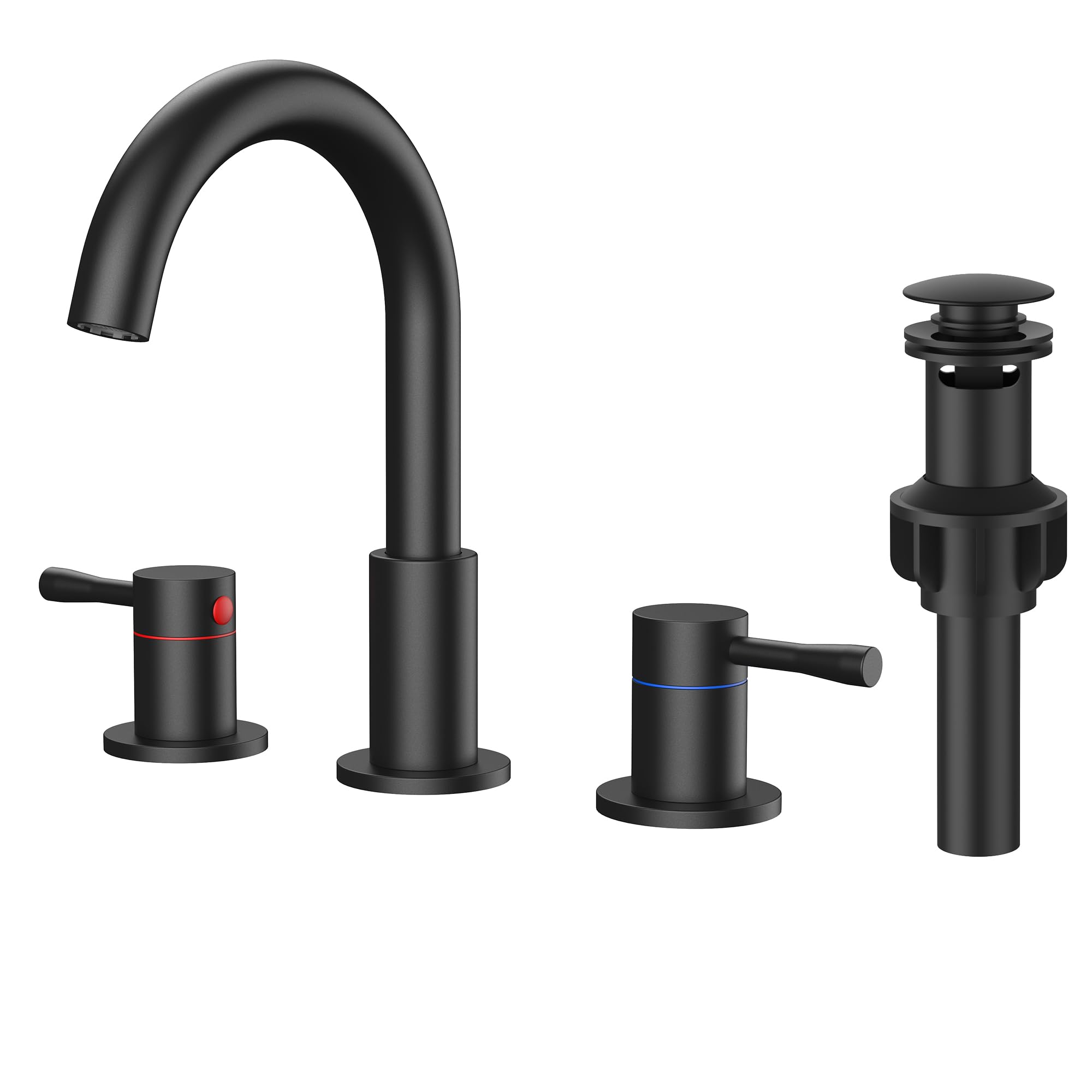 FORIOUS black bathroom faucet with 360° swivel for versatile sink access and clean design