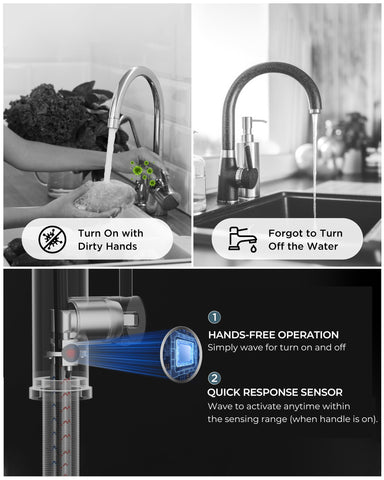 FORIOUS black finish faucet highlights modern kitchen styling and fingerprint resistance