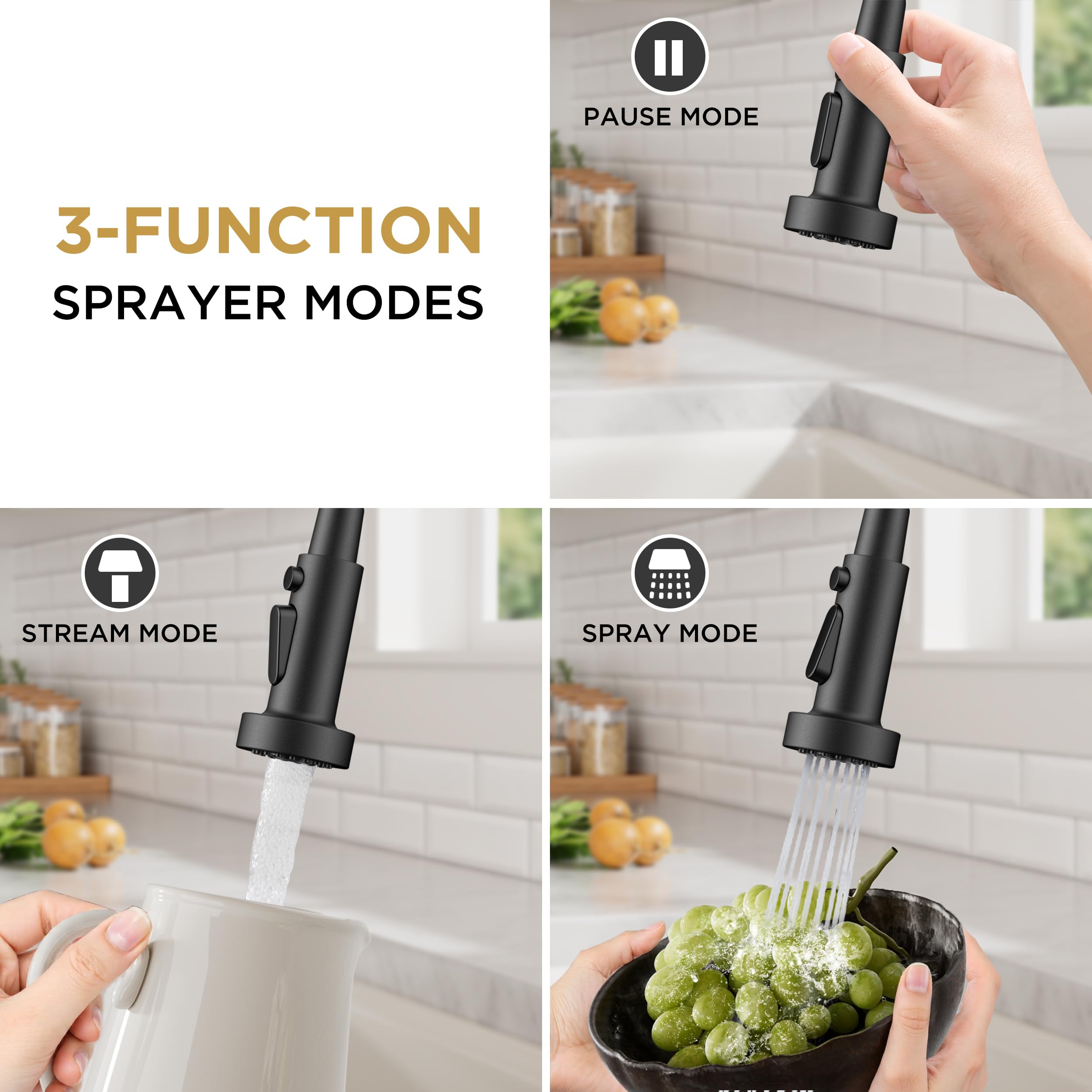 FORIOUS high arc spout provides under-cabinet clearance