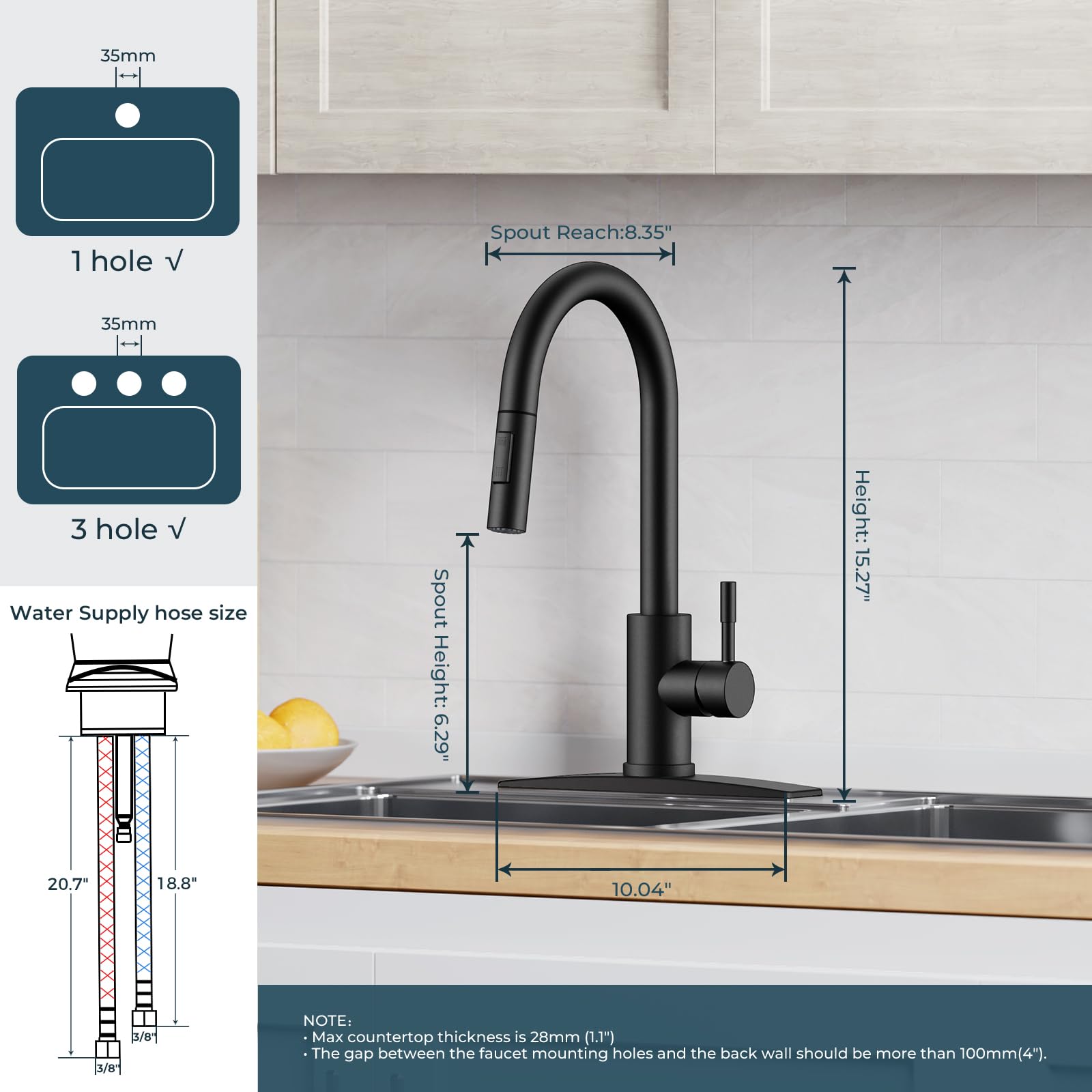 FORIOUS high arc gooseneck spout enabling easy reach and thorough cleaning