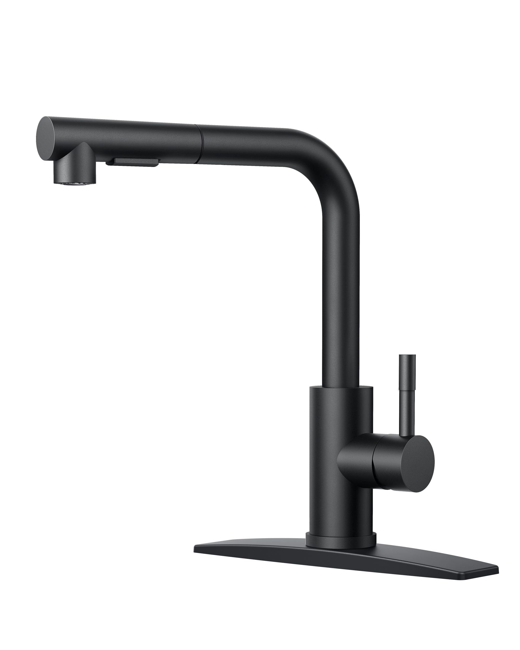 FORIOUS black kitchen faucet with pull-down sprayer for easy multitasking at the sink.