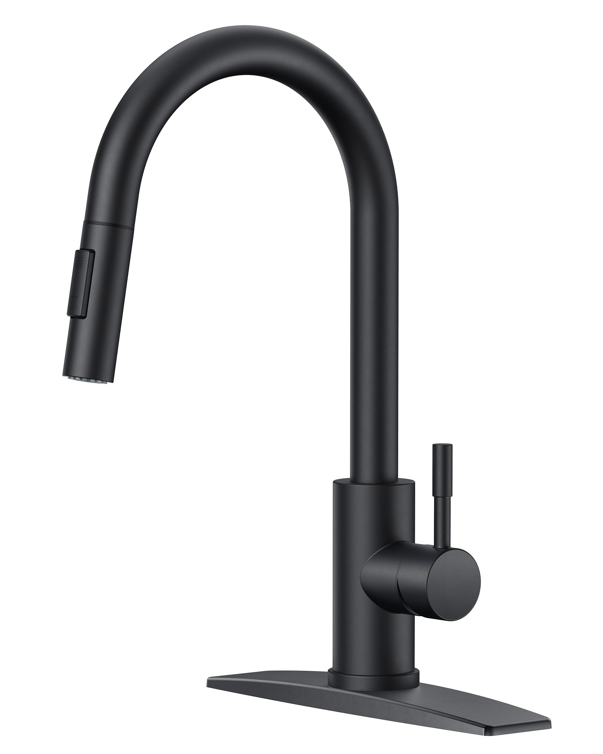FORIOUS black kitchen faucet with pull-down sprayer for versatile dishwashing and filling