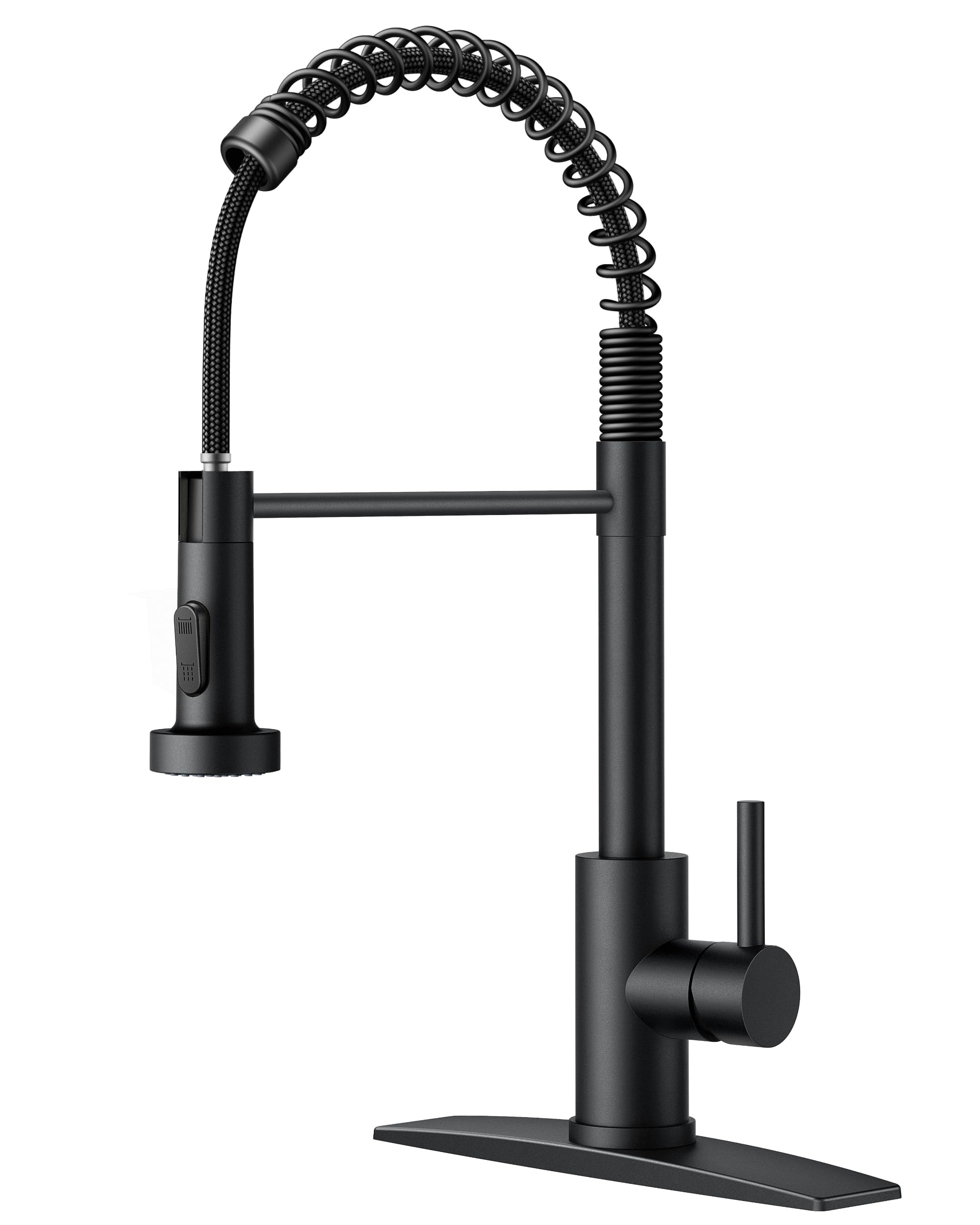 FORIOUS black kitchen faucet with pull-down sprayer for versatile cleaning and filling tasks.