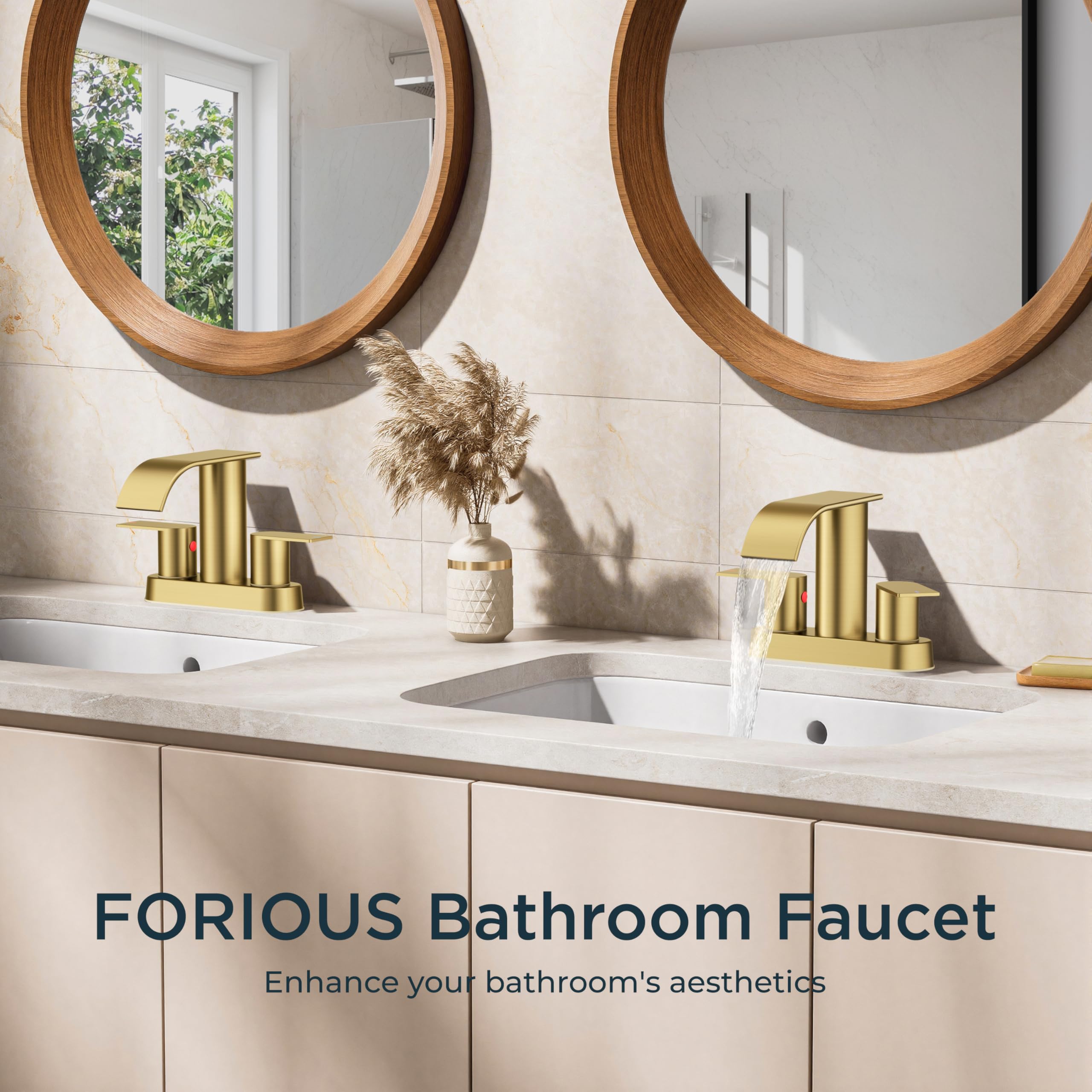FORIOUS 2-handle control showing precise temperature and flow adjustment