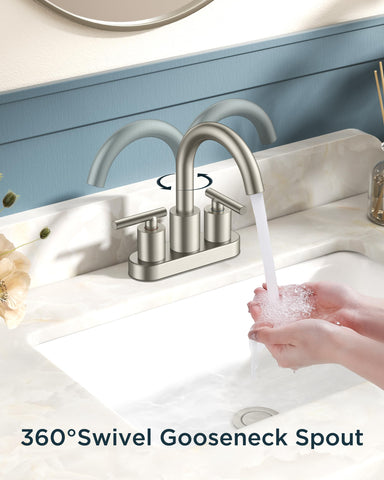 FORIOUS gooseneck faucet with 360-degree swivel for flexible RV use.