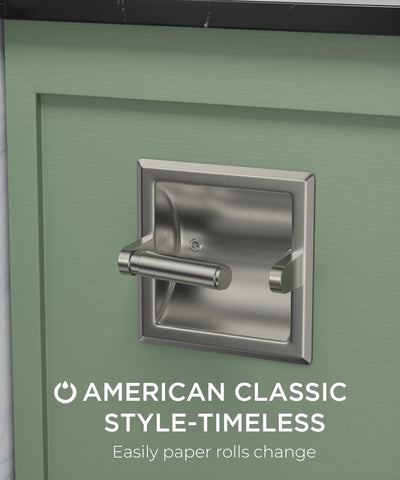 Brushed nickel installation bracket for FORIOUS toilet paper holder in kitchen or bathroom.