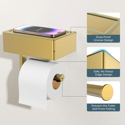 FORIOUS space-saving 2-in-1 design dispenses tissue and adds shelf space
