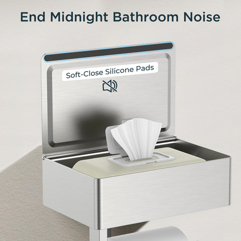 FORIOUS built-in lidded storage shelf for wipes and private items