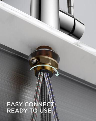 FORIOUS faucet in daily kitchen use with water-efficient spray mode