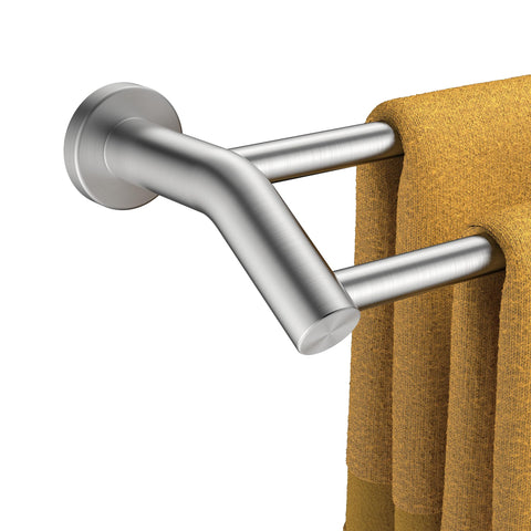 FORIOUS double towel bar 24in on wall - sturdy daily use with durable SUS304 stainless steel.