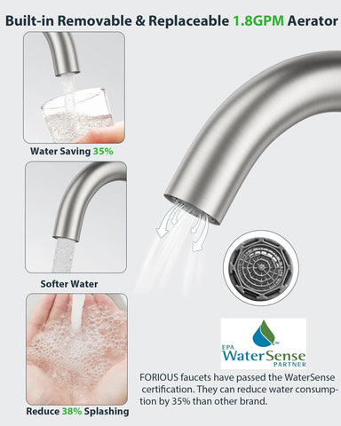 FORIOUS lead-free stainless steel faucet for durable daily use
