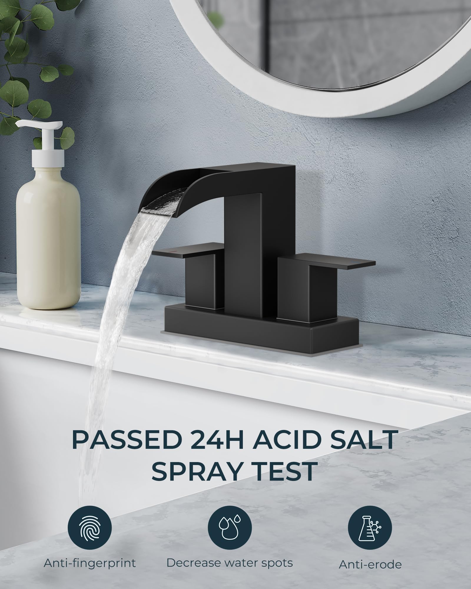 FORIOUS four-inch centerset installation for two-hole or three-hole sinks with easy DIY setup.