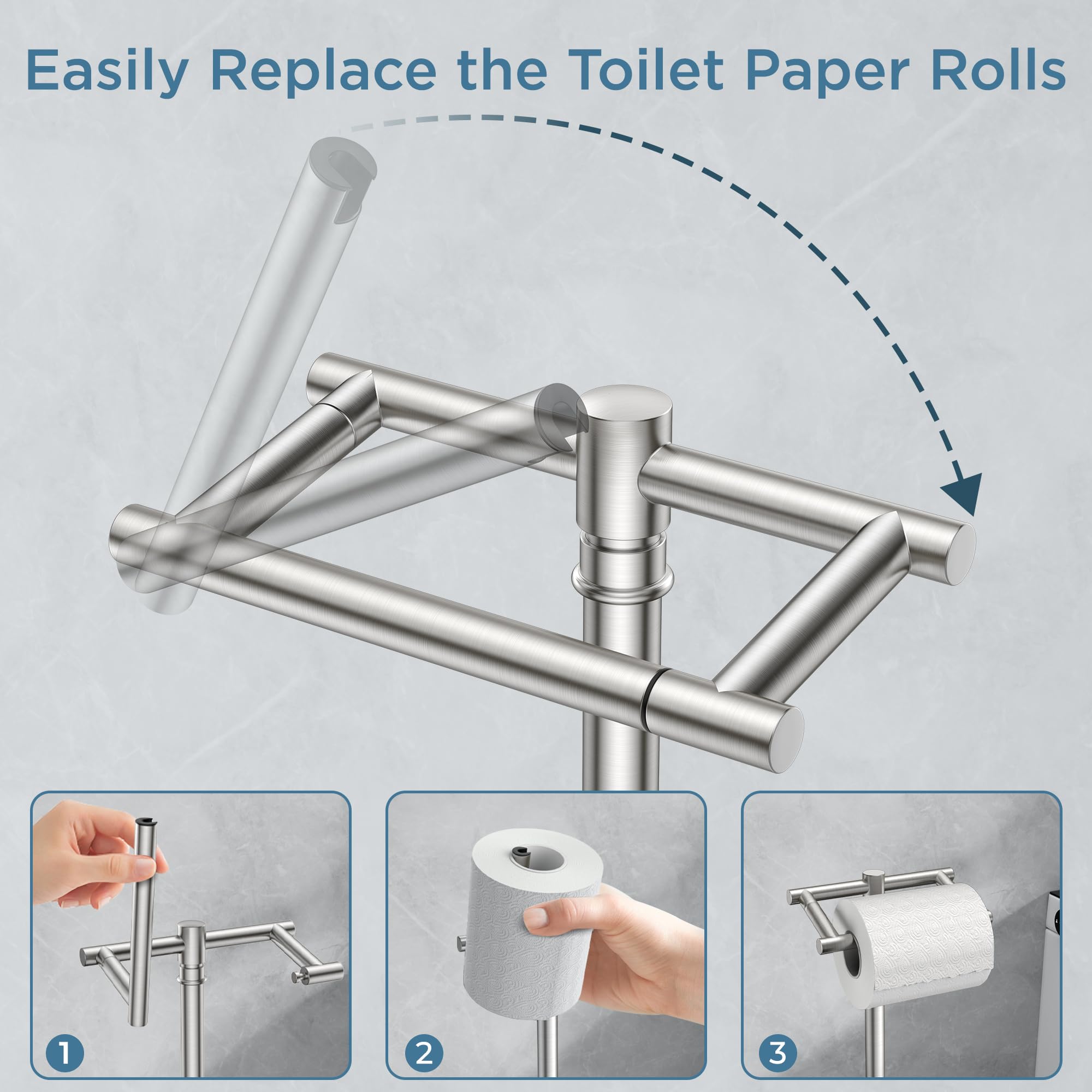 FORIOUS 4-5-roll-storage area keeps spare rolls within reach