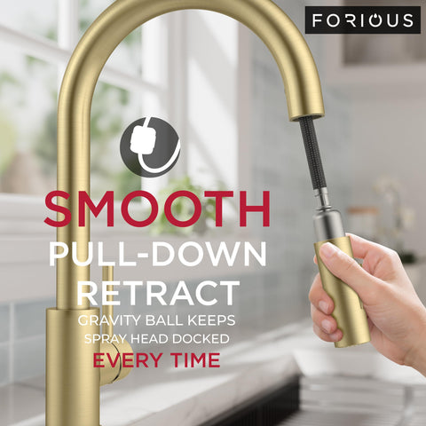 FORIOUS Gold finish on stainless steel resists corrosion and wear