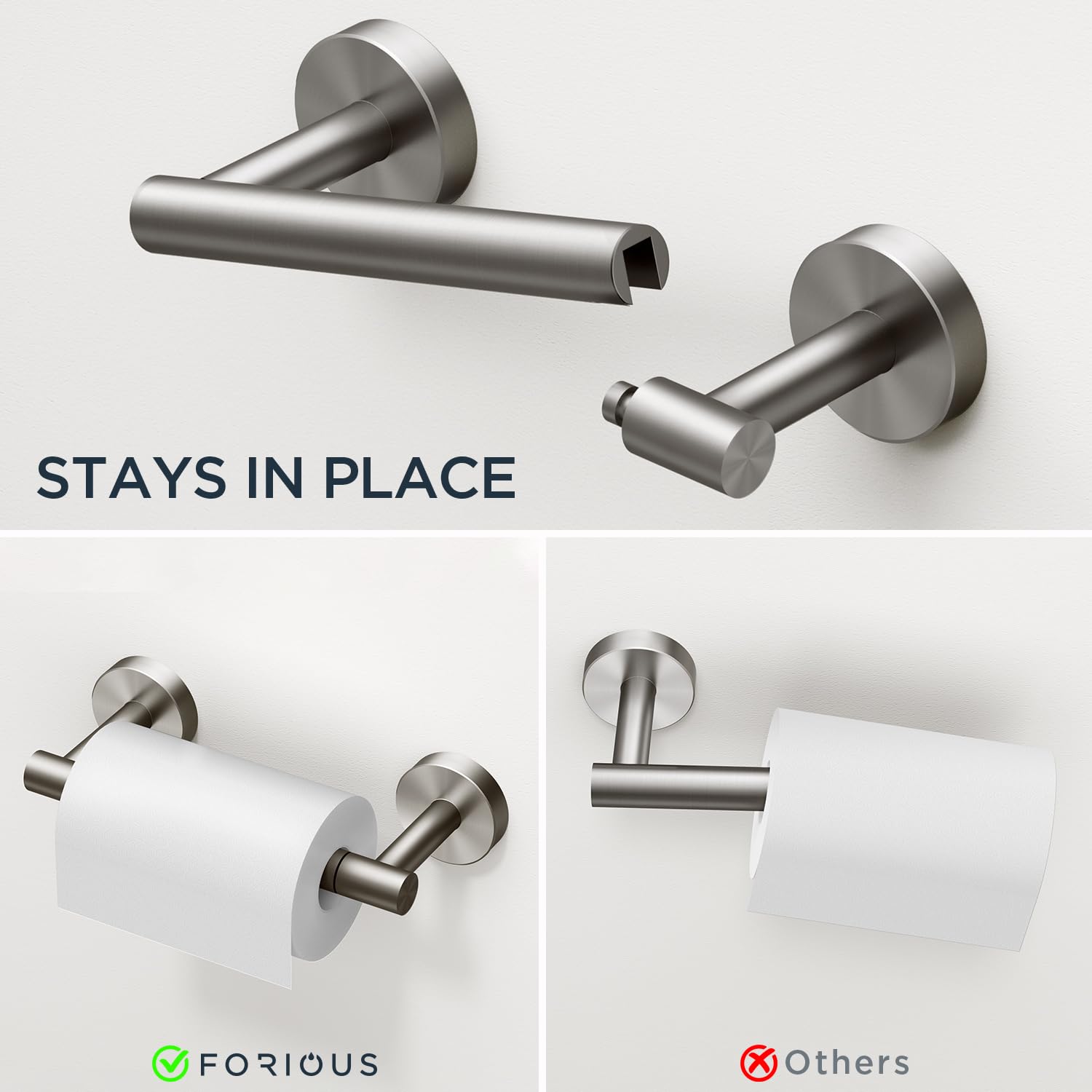 FORIOUS hand towel ring keeps towels within reach