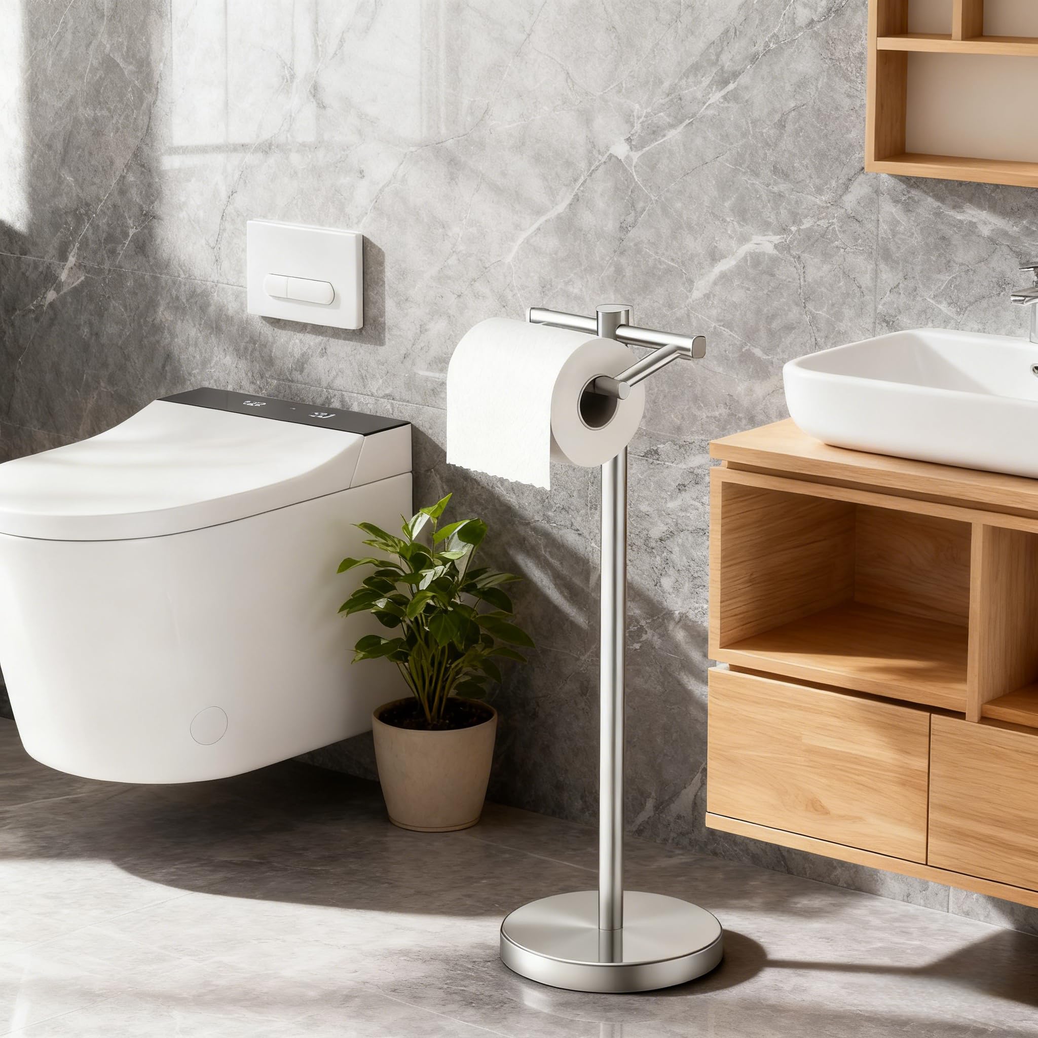 FORIOUS heavy-base design keeps the freestanding holder steady during daily use.