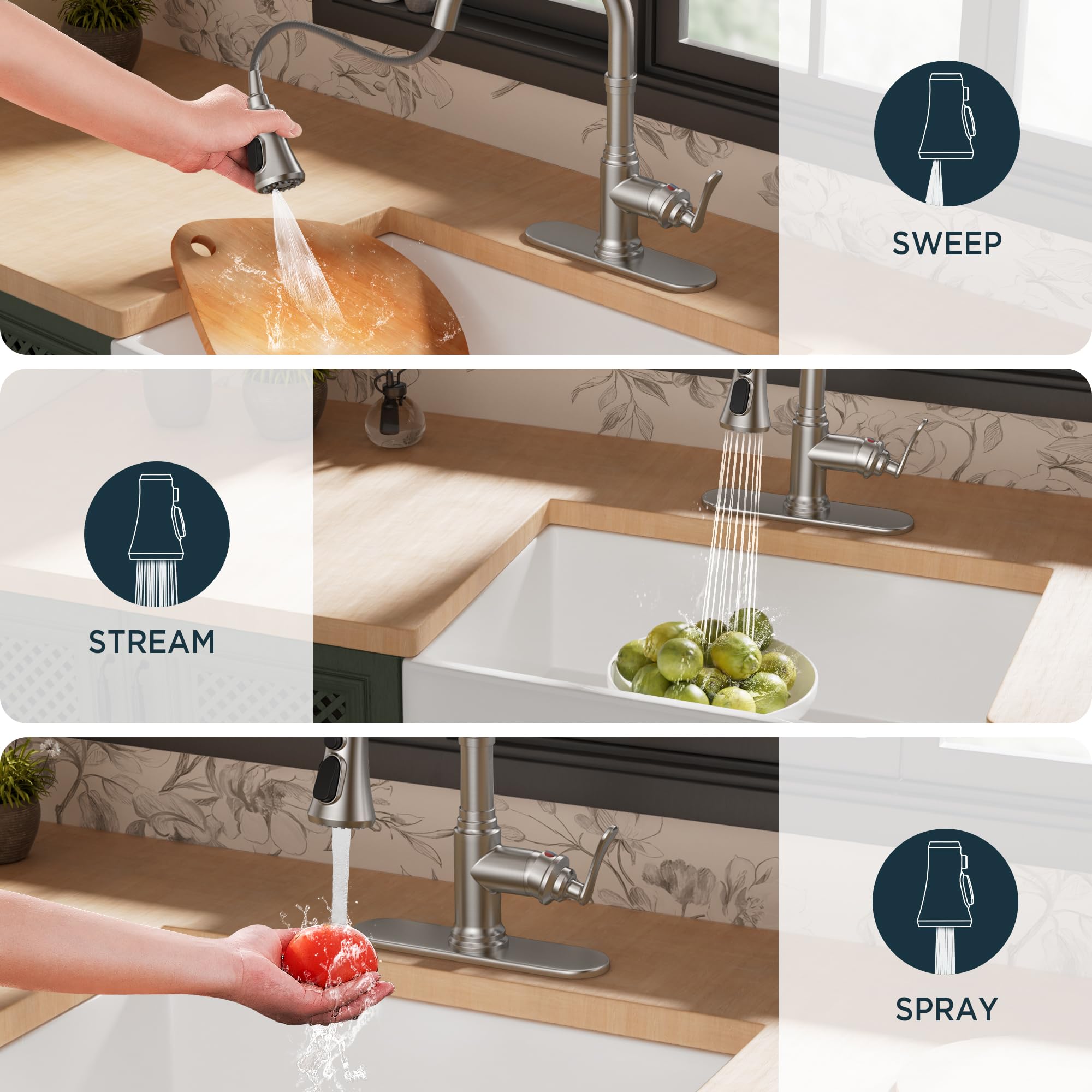 FORIOUS high-arc spout with 360-degree rotation for easy pot filling