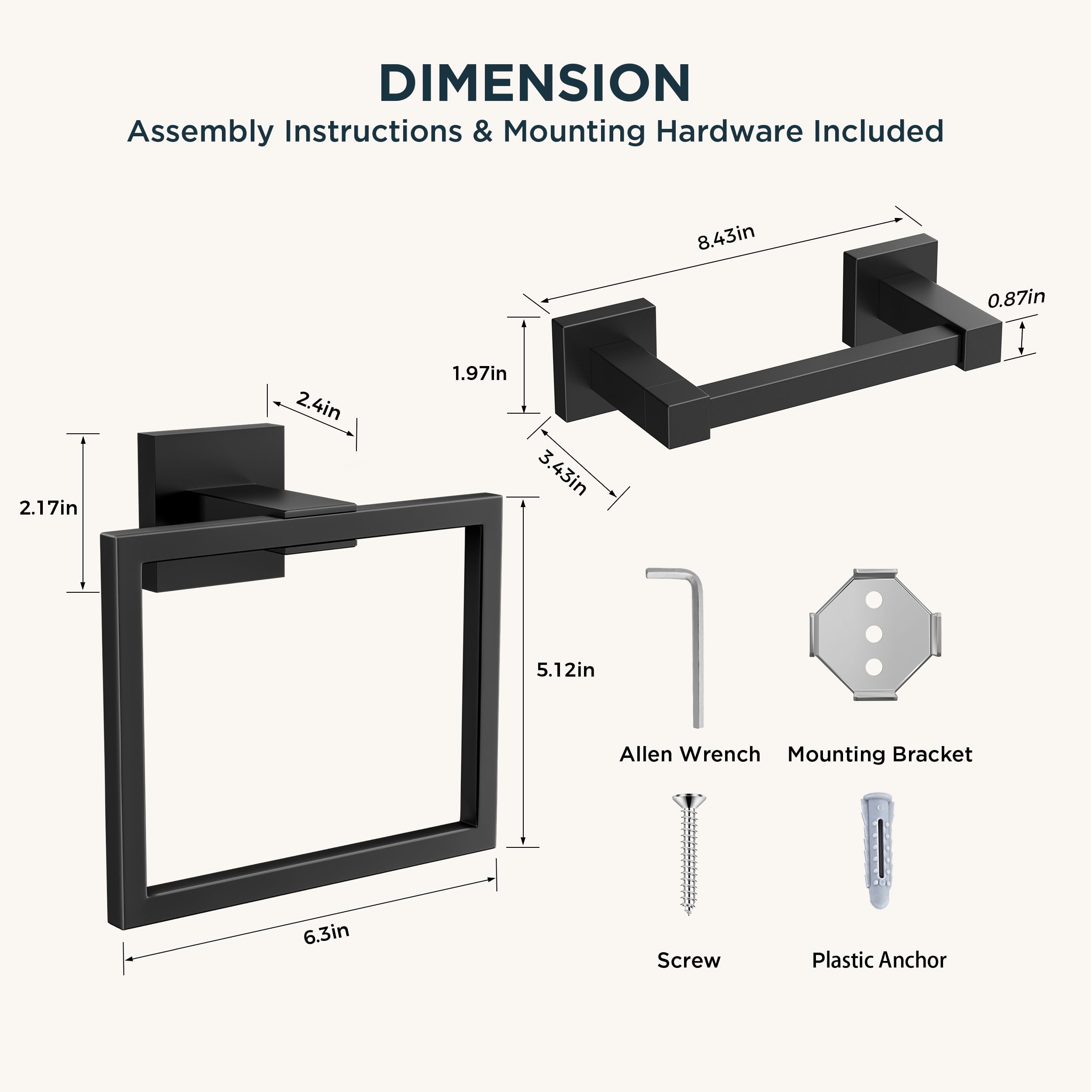 FORIOUS installation kit included for quick DIY mounting in any bathroom.