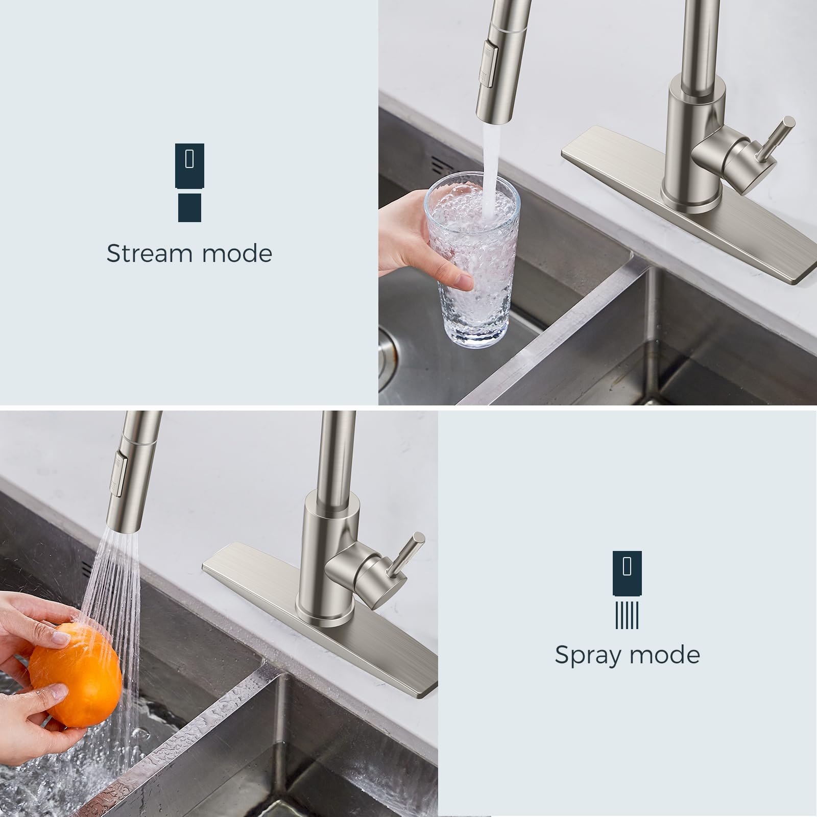 FORIOUS 360-degree swivel faucet aids flexible movement across the sink area