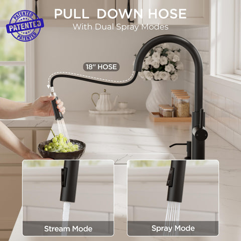 FORIOUS 360° swivel spout reaches all corners for easy dish prep.
