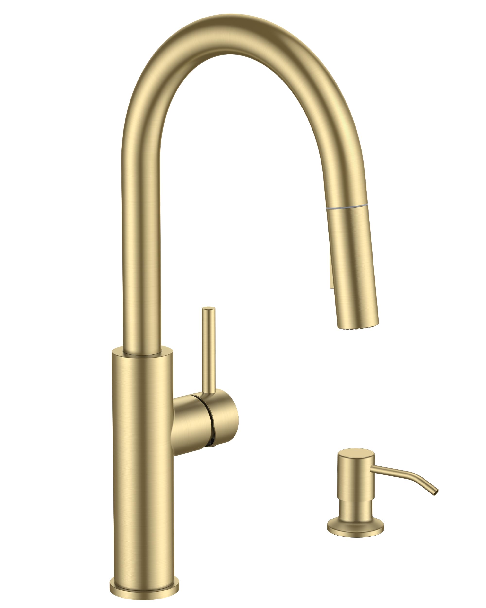FORIOUS kitchen faucet brushed gold high-arc design improves reach and style