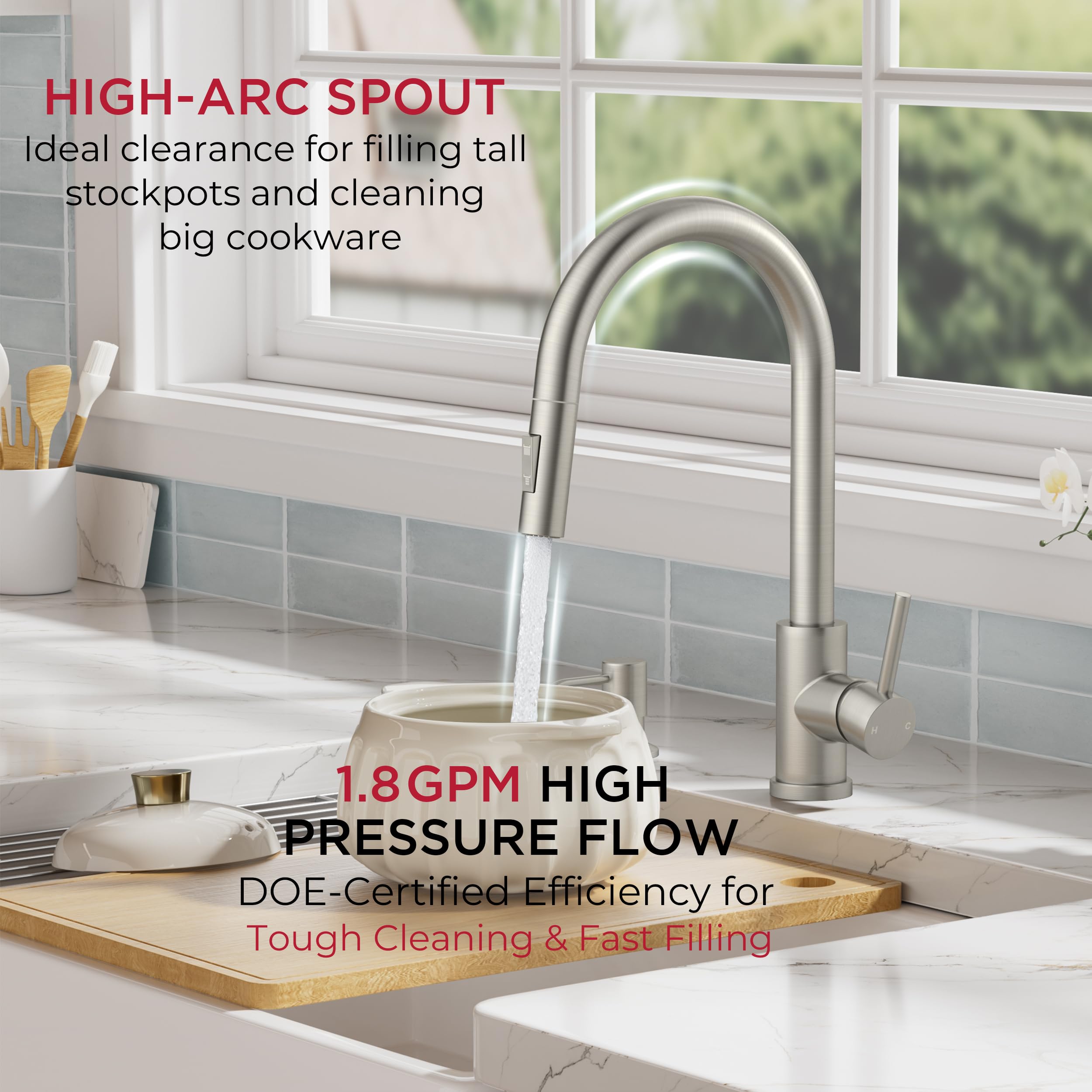 Ceramic valve close-up highlighting durable, drip-free performance.