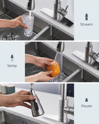 FORIOUS high-arc spout providing clearance for pots and tall items