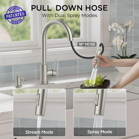 High-arc spout with tall clearance for large pots.