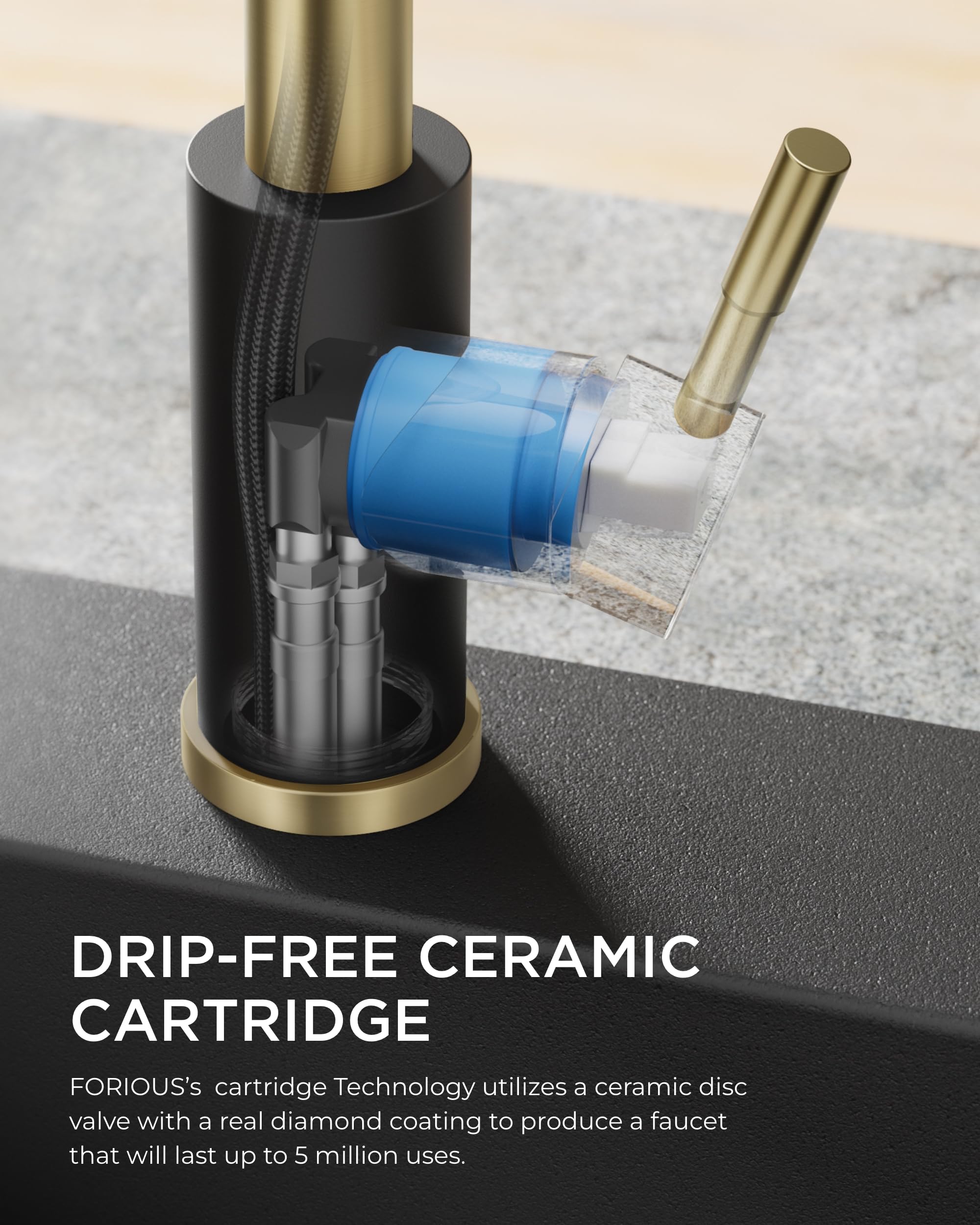 FORIOUS installation kit demonstrating quick DIY setup for the faucet.