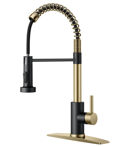 FORIOUS kitchen faucet with pull-down sprayer in stainless steel for easy rinsing and reach.