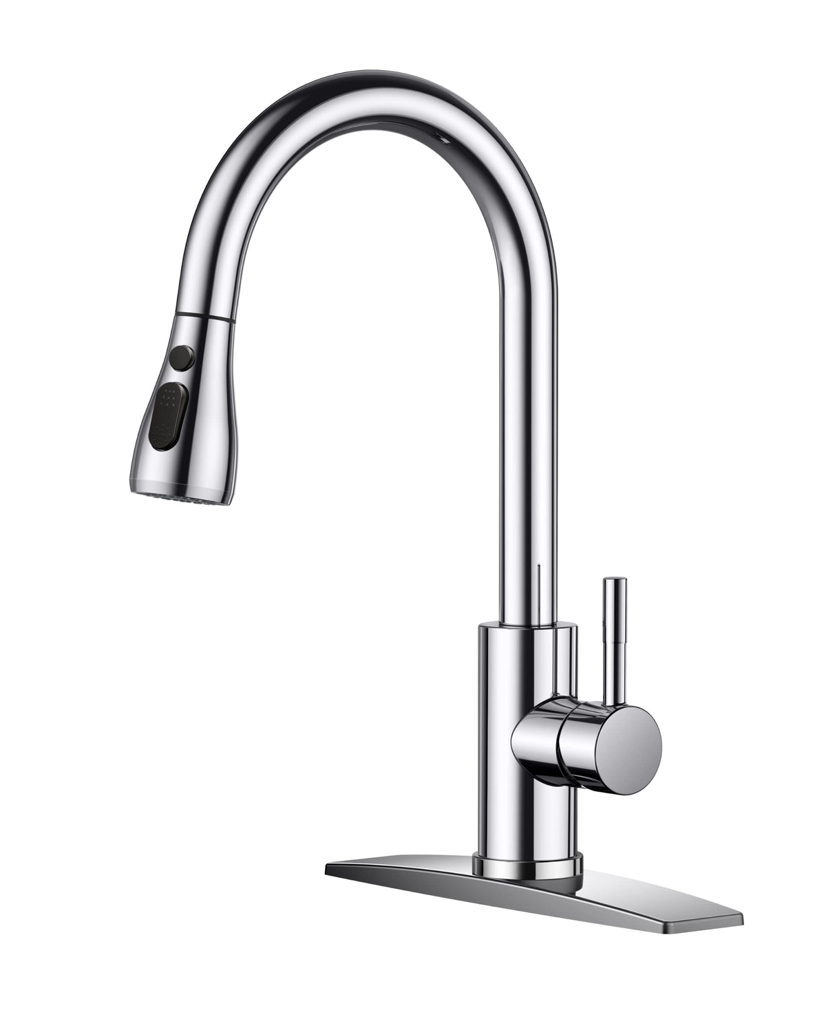 FORIOUS kitchen faucet with pull-down sprayer for easy filling and rinsing.